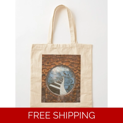 Le Studio Cotton Tote Bag Piano Window Logo Shingles